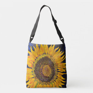 Vette zonnebloem crossbody tas