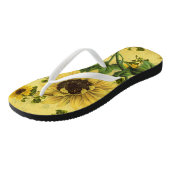 Vette  zonnebloemen teenslippers (Schuin)
