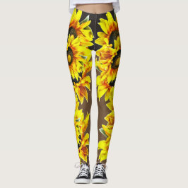 Vette zonnebloempitten Leggings
