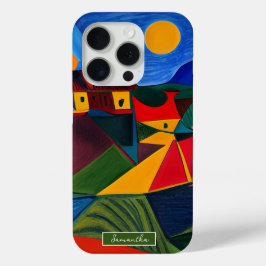Vette zonsondergang Picasso kunst iPhone 15 Pro Case