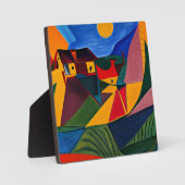 Vette zonsondergang Picasso kunst Fotoplaat (Voorkant)