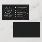 Vette zwarte en witte sociale media visitekaartje (Voorkant / Achterkant)