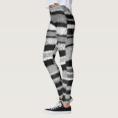 vette zwarte en witte strepen gebreide grijze sche leggings (Links)