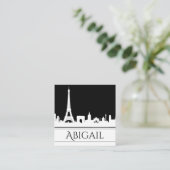 Vette zwarte en witte veldlijn Eiffeltoren Vierkante Visitekaartje (Staand voorkant)