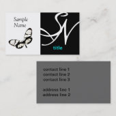 vette zwarte en witte vlinder moderne douane visitekaartje (Voorkant / Achterkant)