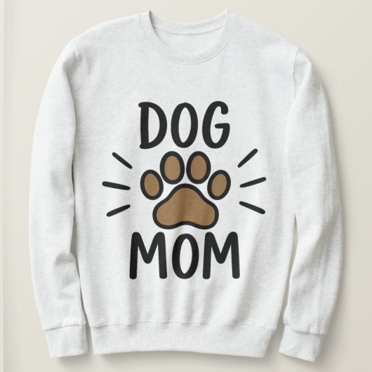 Vette Zwarte Hond Mam Bruine Poot Print Typografie Trui (Design voorkant)