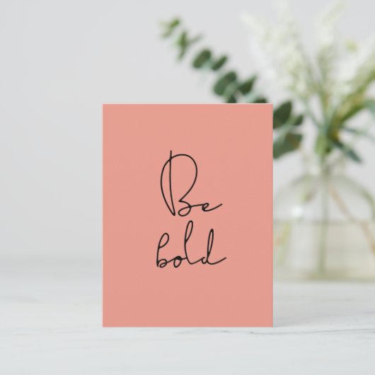 Vette zwarte lettertype briefkaart (Staand voorkant)