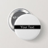 Vette Zwarte & Witte Streep Bewerkbare Tekst Ronde Button 5,7 Cm (Voorkant /achterkant)