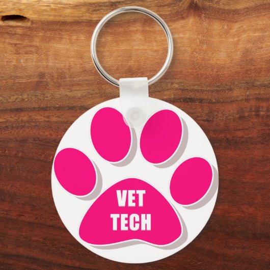 vettech paw sleutelhanger roze (Voorkant)
