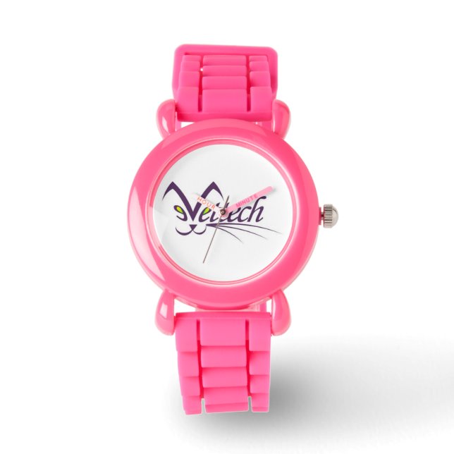 Vettech roze glitter horloge (Voorkant)