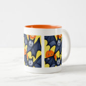 Vetten en pompoenen tweekleurige koffiemok (Voorkant rechts)