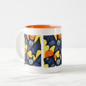 Vetten en pompoenen tweekleurige koffiemok (Voorkant links)