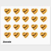 Vetten naar Halloween Oranje Square Hart Sticker (Vel)