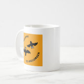 Vetten naar Halloween Oranje Square Koffiemok (Voorkant links)