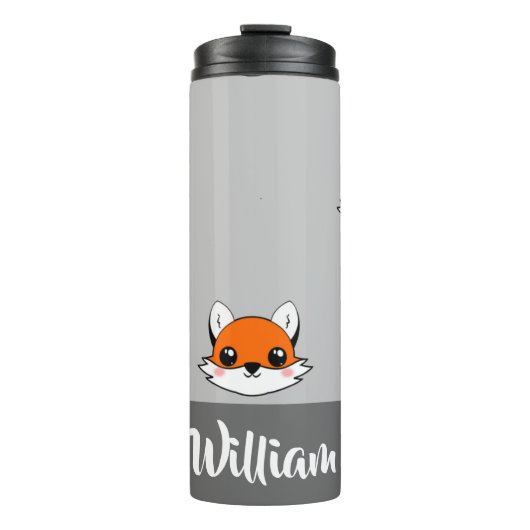 Vetten op grijs thermosbeker (Voorkant)