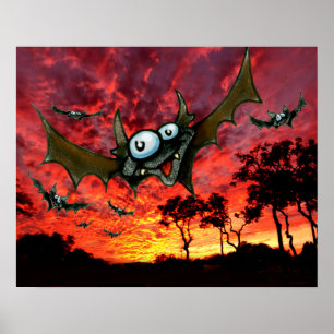 Vetten op zonsondergang poster