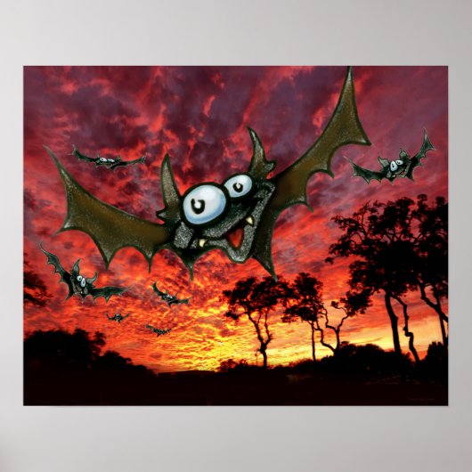 Vetten op zonsondergang poster (Voorkant)