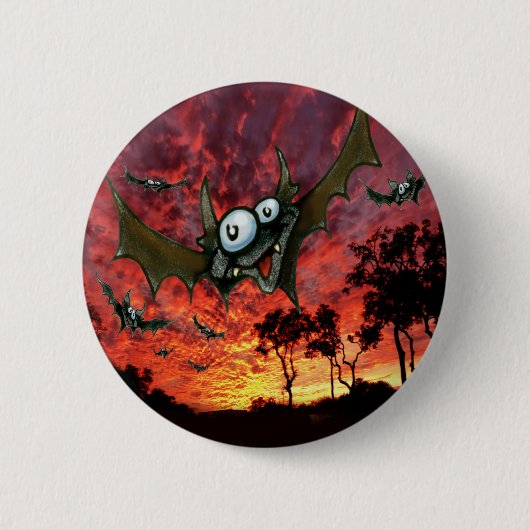 Vetten op zonsondergang ronde button 5,7 cm (Voorkant)