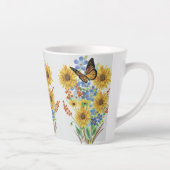 Vetter en gele bloemen latte Mok (Rechts)