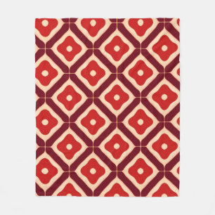🔴 Vettig rood geometrisch abstract patroon ✨ Fleece Deken