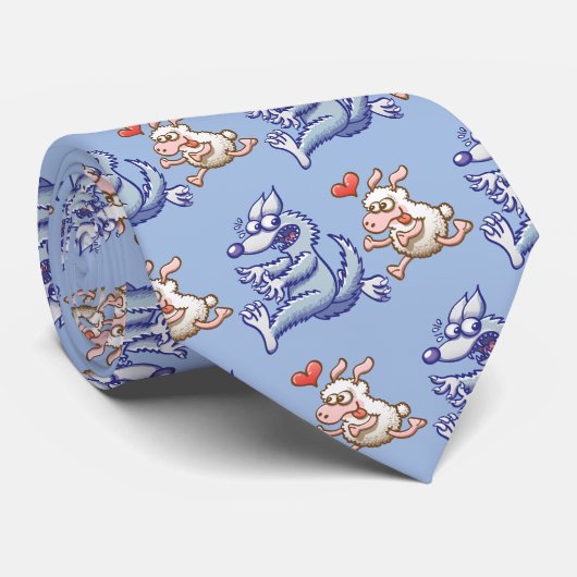 Vettige ooien die verliefd zijn op een bang wolf stropdas (Opgerold)