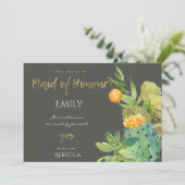 VETTIIGE CACTUS BLOEMIGE WATERVERF JUFFROUW VAN EE KAART (Staand voorkant)