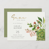 VETTIIGE CACTUS ORANJE WATER SPAAR DE DATUM AANKONDIGINGSKAART (Voorkant / Achterkant)