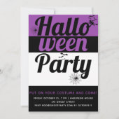 Vettypografie en spinnen paarse partij Halloween Kaart (Voorkant)