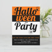 Vettypografie, vleermuizen en spinnen Halloween-fe Kaart (Staand voorkant)