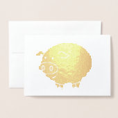 Vetvarkens Cartoon Folie Kaarten (Voorkant met envelop)