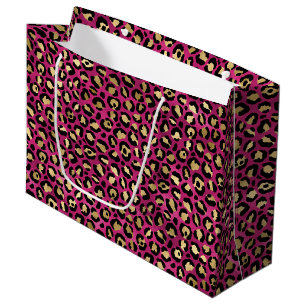 Vetvlekkige Roze Luipaardprint   Glam Dierenpatroo Groot Cadeauzakje