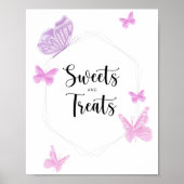 Vetvlindersnoepjes en behandelde baby shower poster (Voorkant)