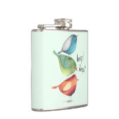 Vetvogels die op elkaar staan heupfles (Rechts)