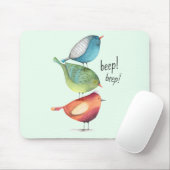 Vetvogels die op elkaar staan muismat (Met muis)