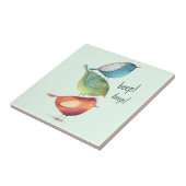 Vetvogels die op elkaar staan tegeltje (Zijkant)