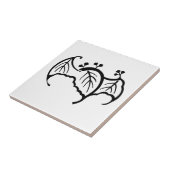 Vetvormige paulownia tegeltje (Zijkant)