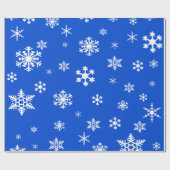 Vetwitte sneeuwvlokken op Bright Royal Blue Holida Cadeaupapier (Vlak)
