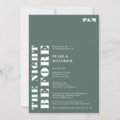 Vetzalig, groen huwelijksrepetitiediner kaart (Voorkant)