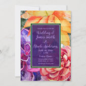 Vetzige, levendige kleurrijke vruchtbare bruiloft kaart (Voorkant)