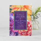 Vetzige, levendige kleurrijke vruchtbare bruiloft kaart (Staand voorkant)