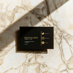 Vetzwarte en gouden sociale media visitekaartje