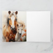 Veulen en paard in de papaverweide kaart (Binnen)