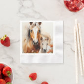 Veulen en paard in de papaverweide servet (Insitu)