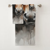 Veulen met zijn moeder bad handdoek (Insitu)