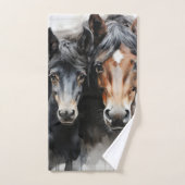 Veulen met zijn moeder bad handdoek (Handdoek)