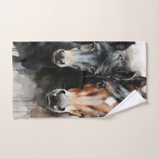 Veulen met zijn moeder bad handdoek (Handdoek)