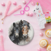 Veulen met zijn moeder papieren bordje (Feest)