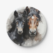 Veulen met zijn moeder papieren bordje (Voorkant)