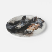 Veulen met zijn moeder papieren bordje (Gekanteld)