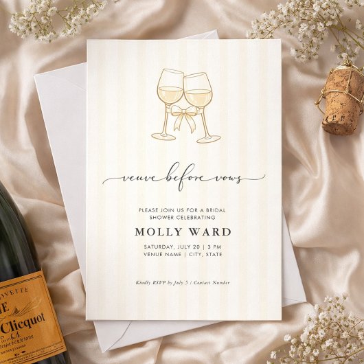 Veuve Before Vows Bridal Shower Invitation Kaart